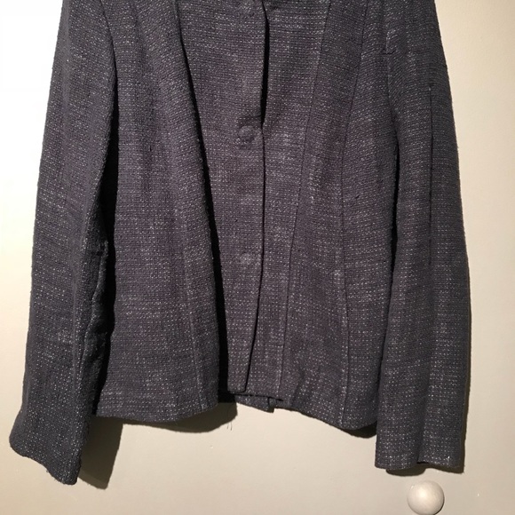Eileen Fisher mandarin collar tweed jacket Sz M - Picture 5 of 8